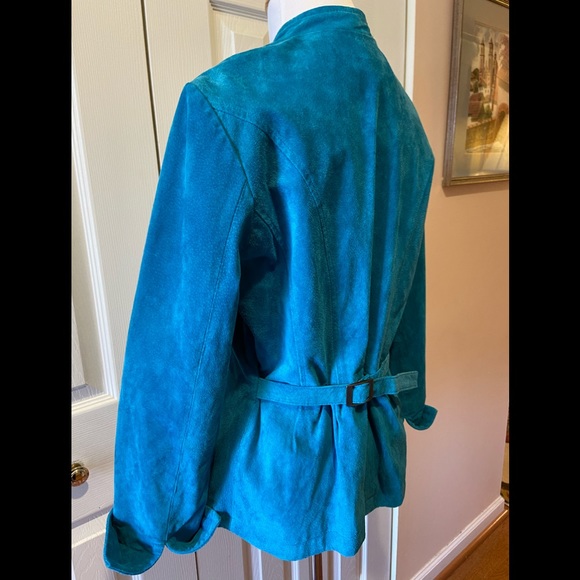 NWOT~Gorgeous Turquoise Suede Jacket by NorthStyle - Picture 5 of 8